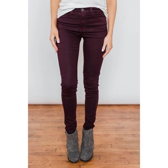 Kancan wine skinny jegging jeans Size 23 - Picture 1 of 12